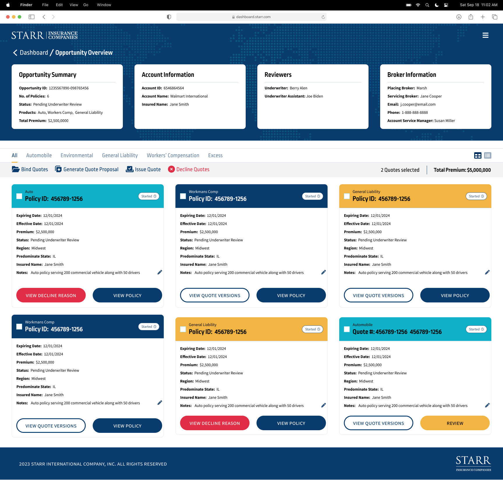 STARR opportunity overview page with full detail