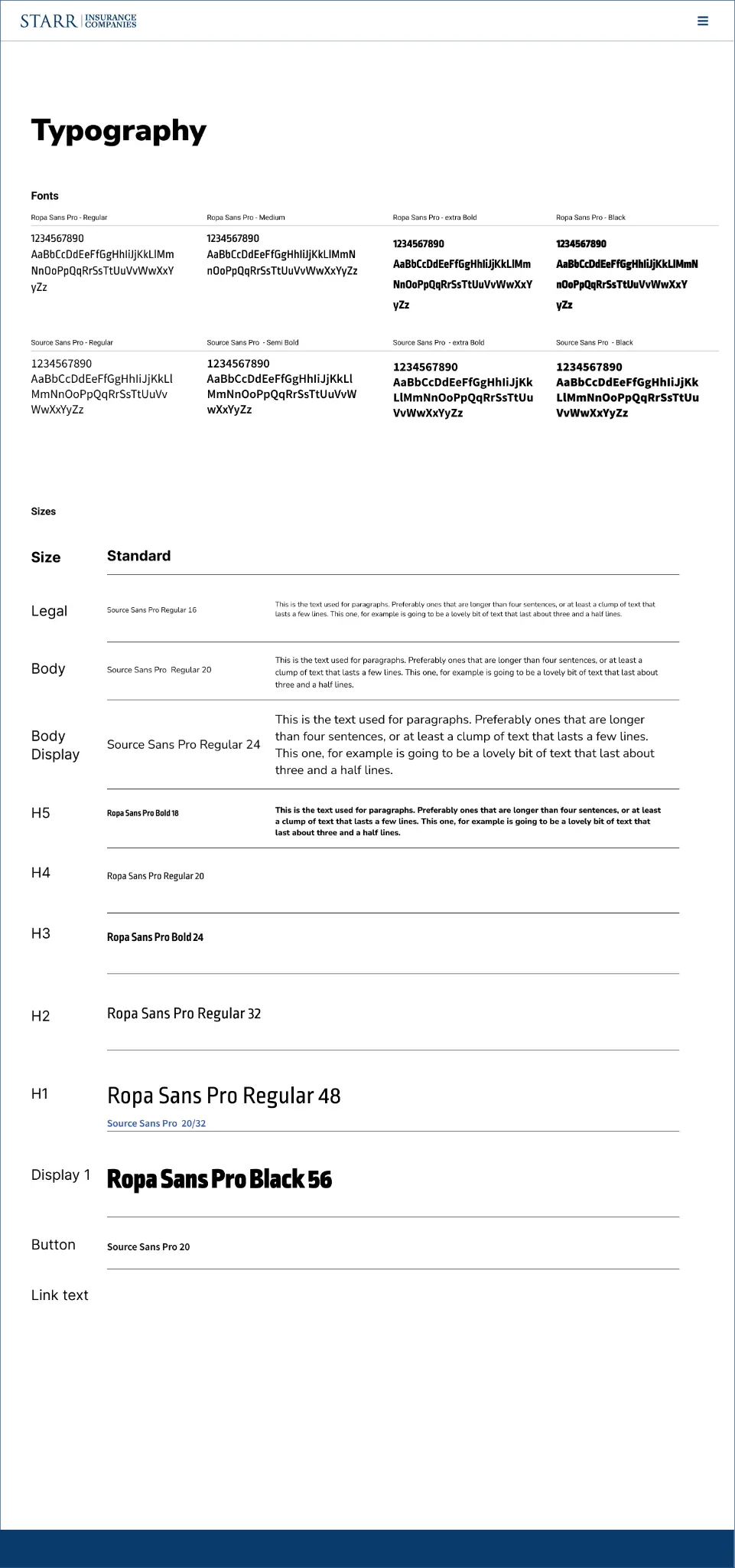 STARR typography system