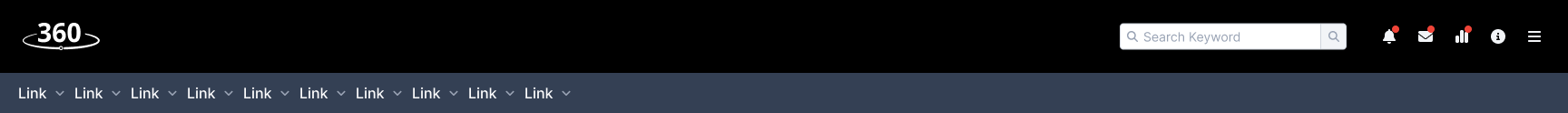 Aristotle dark navigation menu component example